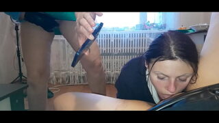 Hot mature stepmom spies on our sex masturbates and films us